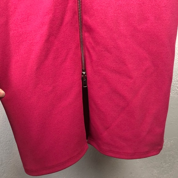 NEW LULU’S bodycon fitted exposed zipper hot pink Dress sexy Sz XS - Picture 10 of 14